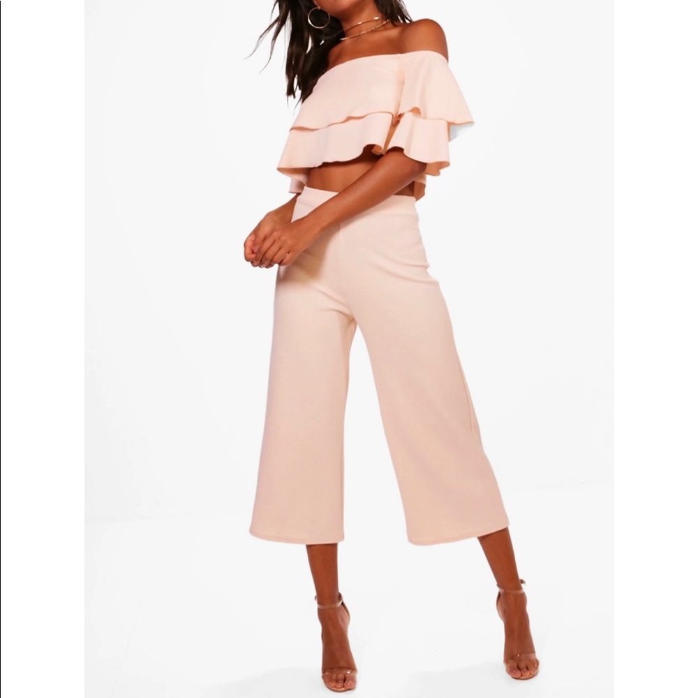 Double Tube Top And Culotte Two-Piece Set